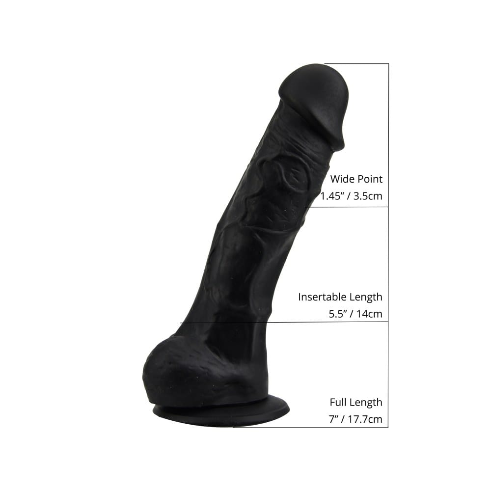 Loving Joy Realistic Black Suction Cup Dildo with Balls 7 Inch – image number 3