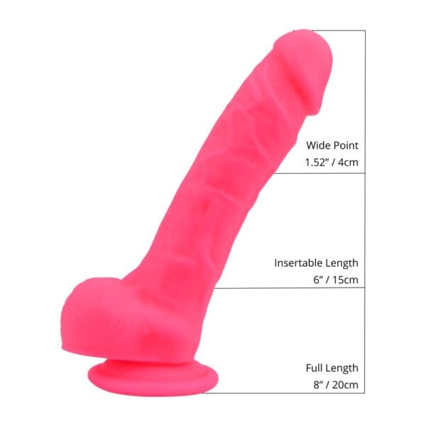 Loving Joy Realistic Pink Suction Cup Dildo with Balls 8 Inch – image number 3