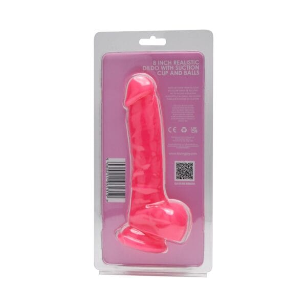 Loving Joy Realistic Pink Suction Cup Dildo with Balls 8 Inch – image number 4