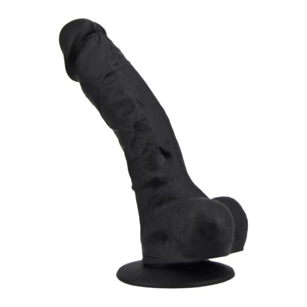 Loving Joy Realistic Black Silicone Dildo with Suction Cup and Balls 9 Inch – image number 2