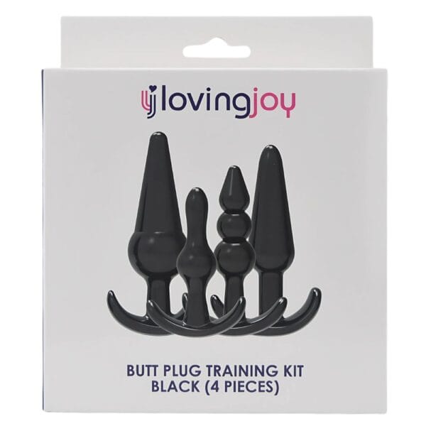 Loving Joy Beginner’s Anal Training Black Butt Plug Kit (4 Piece) – image number 2