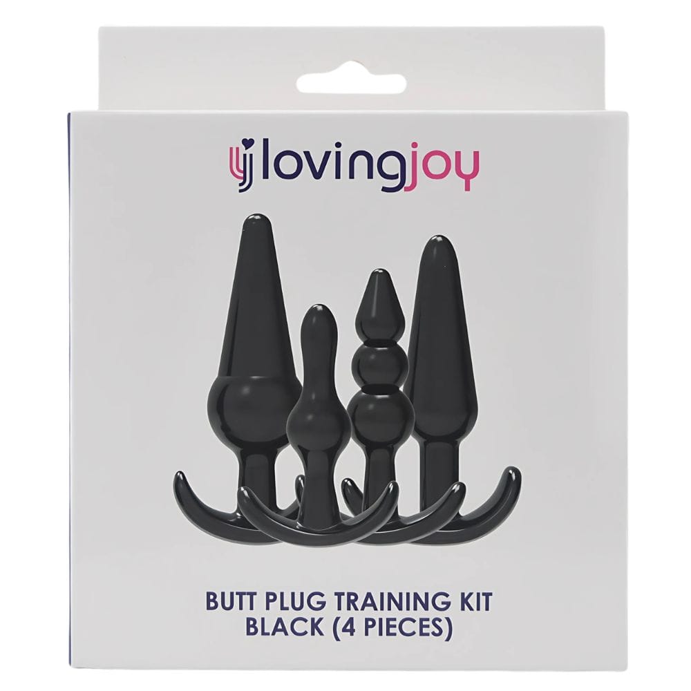 Loving Joy Beginner’s Anal Training Black Butt Plug Kit (4 Piece) – image number 2