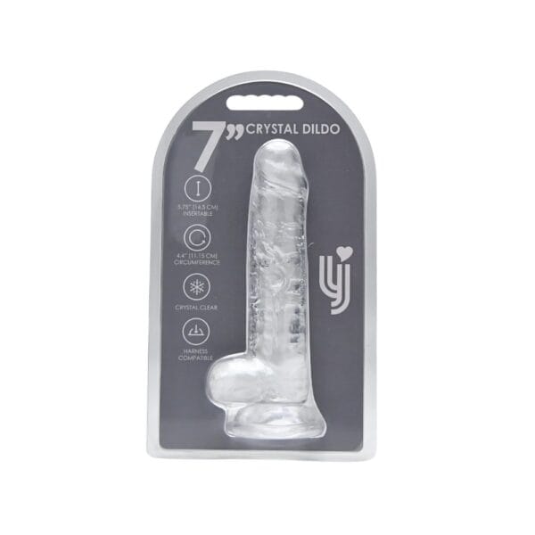 Loving Joy Clear Realistic Dildo with Balls 7 Inch – image number 3