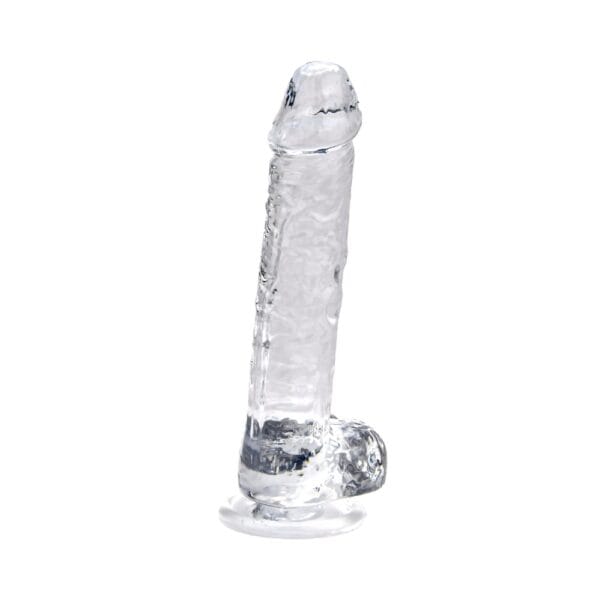Loving Joy Clear Realistic Suction Cup Dildo with Balls 8 Inch – image number 2