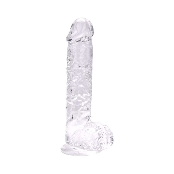 Loving Joy Clear Realistic Suction Cup Dildo with Balls 9 Inch – image number 2