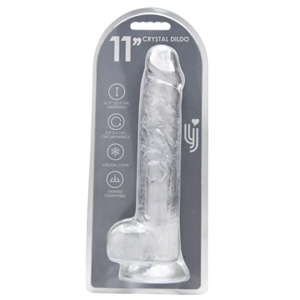 Loving Joy 11 Inch Clear Suction Cup Dildo with Balls – image number 4