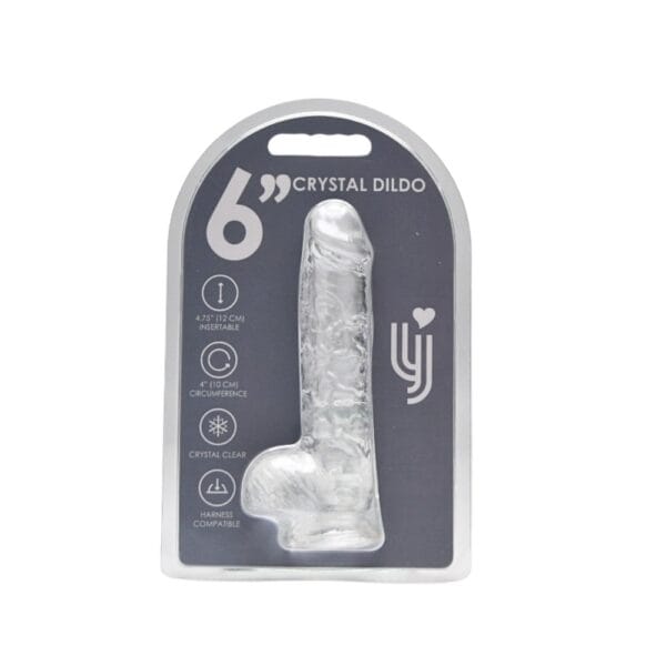 Loving Joy Clear Suction Cup Dildo with Balls 6 Inch – image number 5