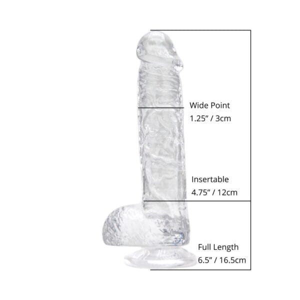 Loving Joy Clear Suction Cup Dildo with Balls 6 Inch – image number 4