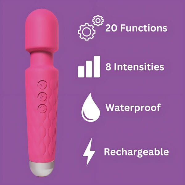 Loving Joy 20 Function Pink Massage Wand Vibrator – image number 2