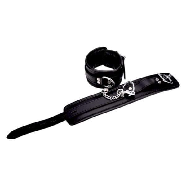 Bound Leather Wrist Restraints with Chain – image number 3