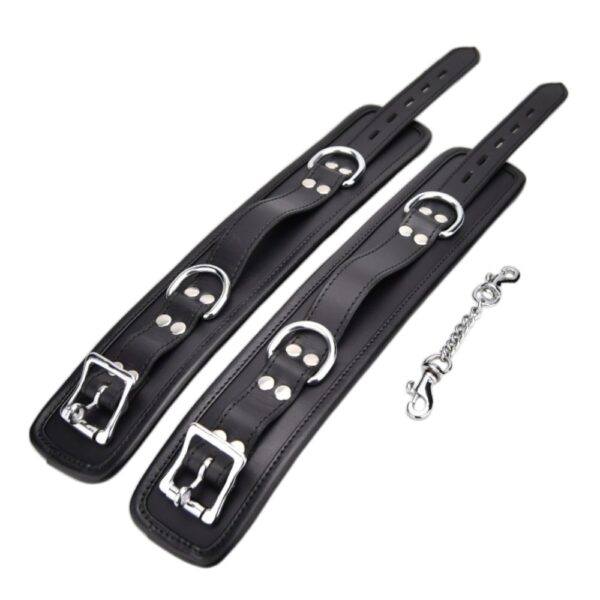 Bound Leather Ankle Restraints with Chain – image number 2