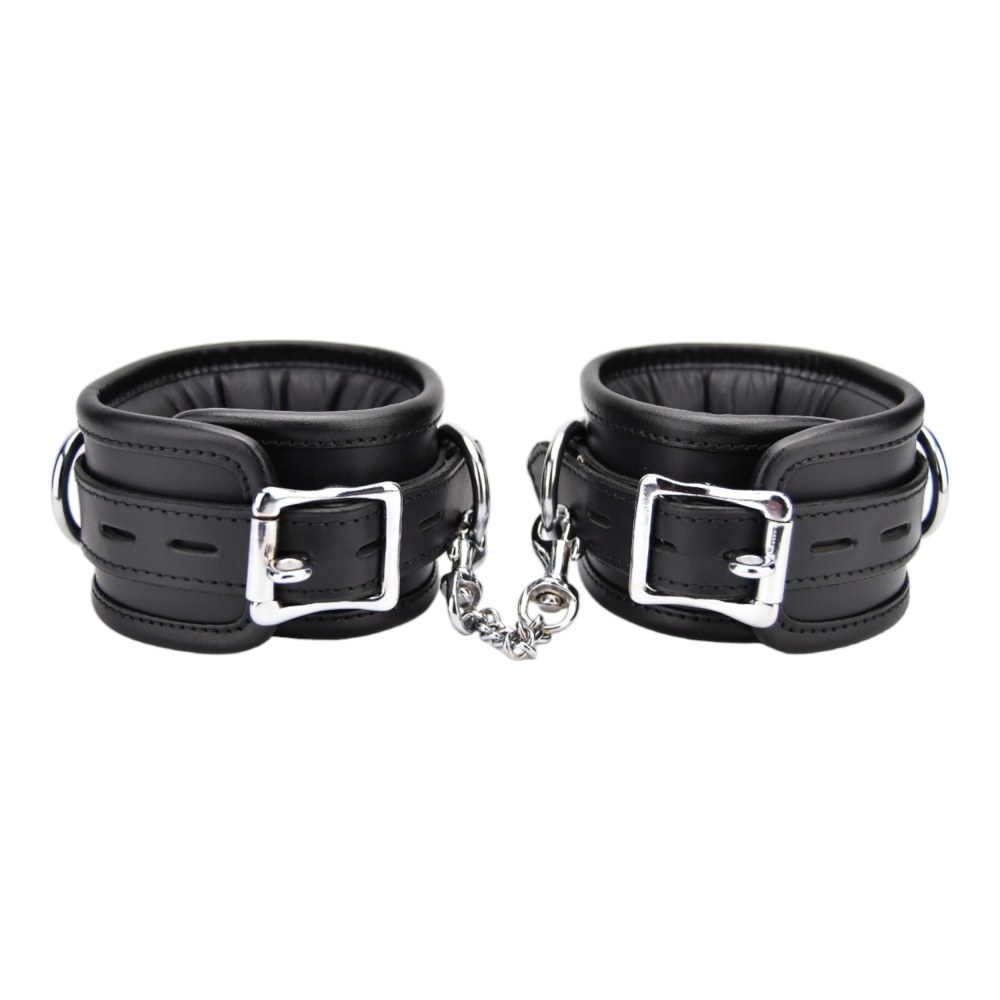 Bound Leather Ankle Restraints with Chain – image number 1