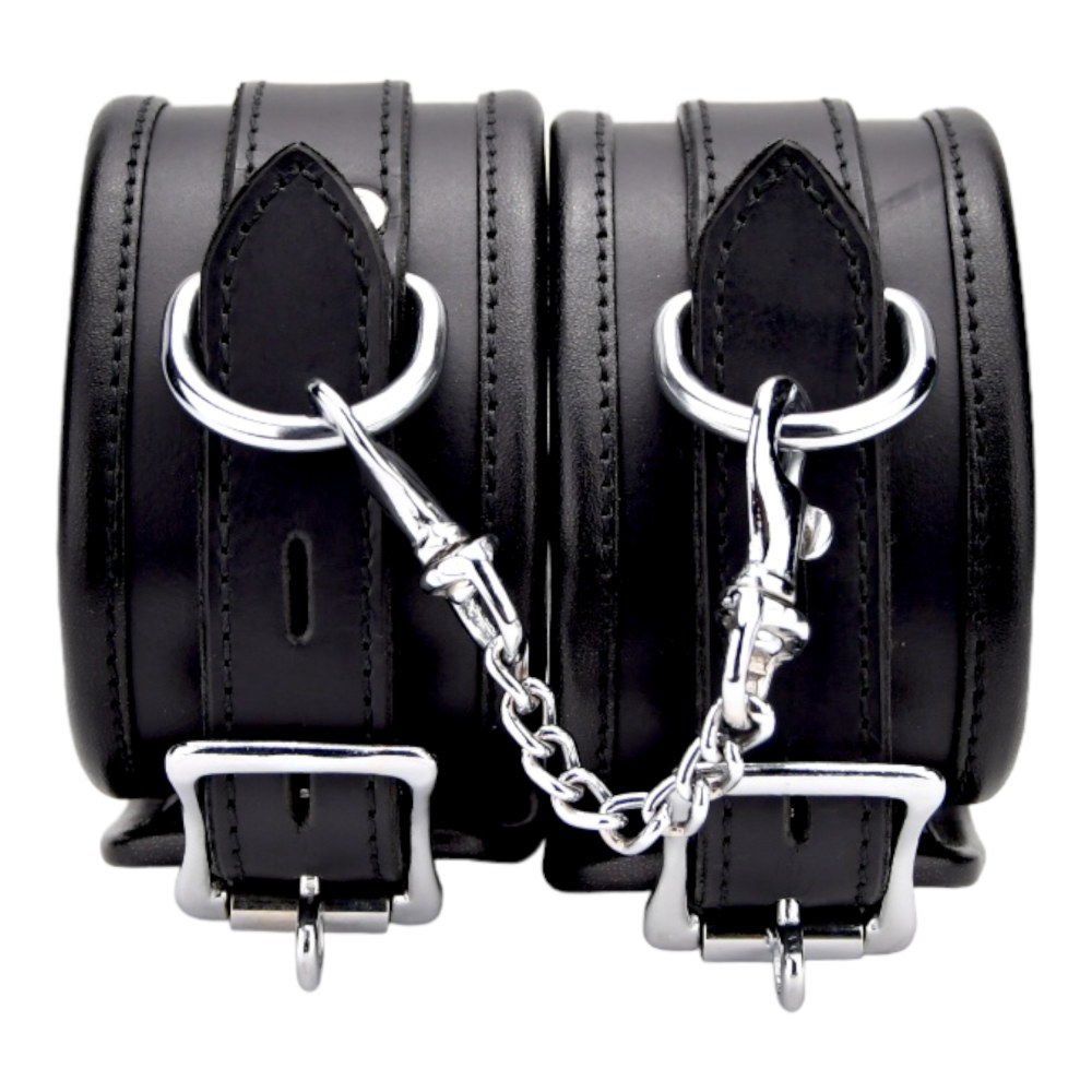 Bound Leather Ankle Restraints with Chain – image number 3