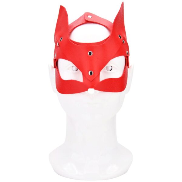 Bound to Play Red Faux Leather Kitty Cat Face Mask – image number 1