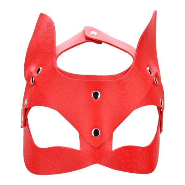 Bound to Play Red Faux Leather Kitty Cat Face Mask – image number 2