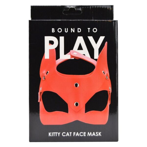 Bound to Play Red Faux Leather Kitty Cat Face Mask – image number 3