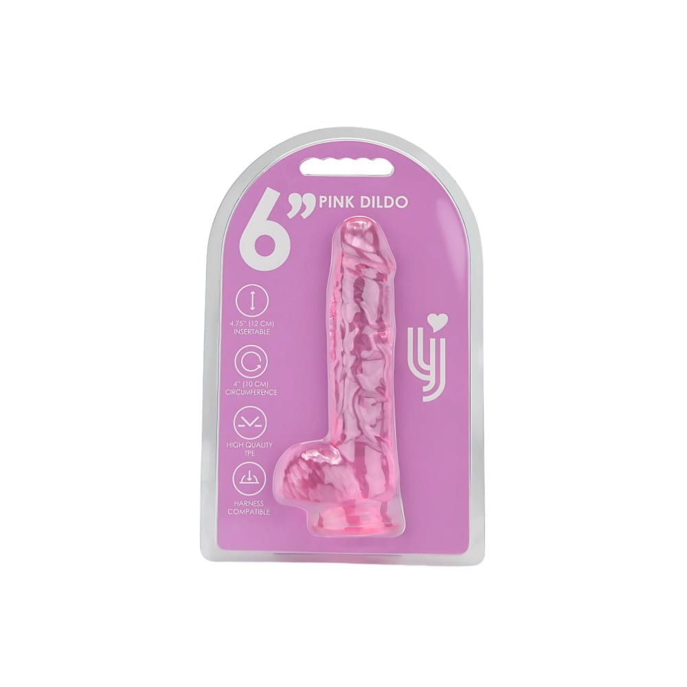 Loving Joy Realistic Pink Suction Cup Dildo with Balls 6 Inch – image number 3