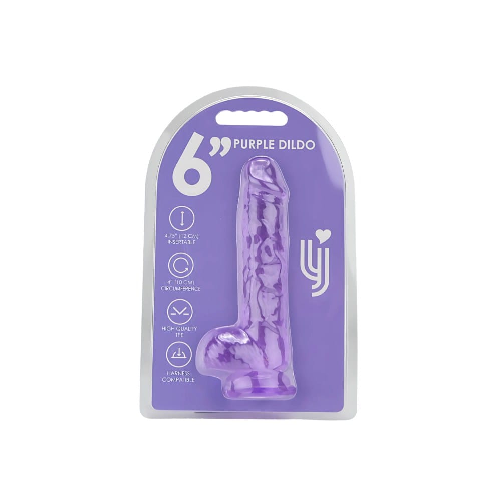 Loving Joy Purple Realistic Dildo with Balls and Suction Cup 6.5 Inch – image number 3