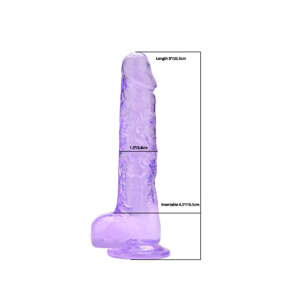 Loving Joy Purple Suction Cup Dildo with Balls 8 Inch – image number 3