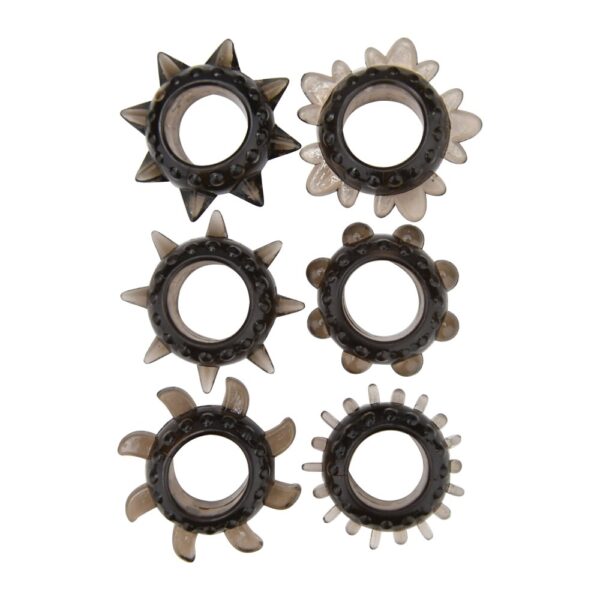Loving Joy Textured Cock Ring Set 6 Pack – image number 1