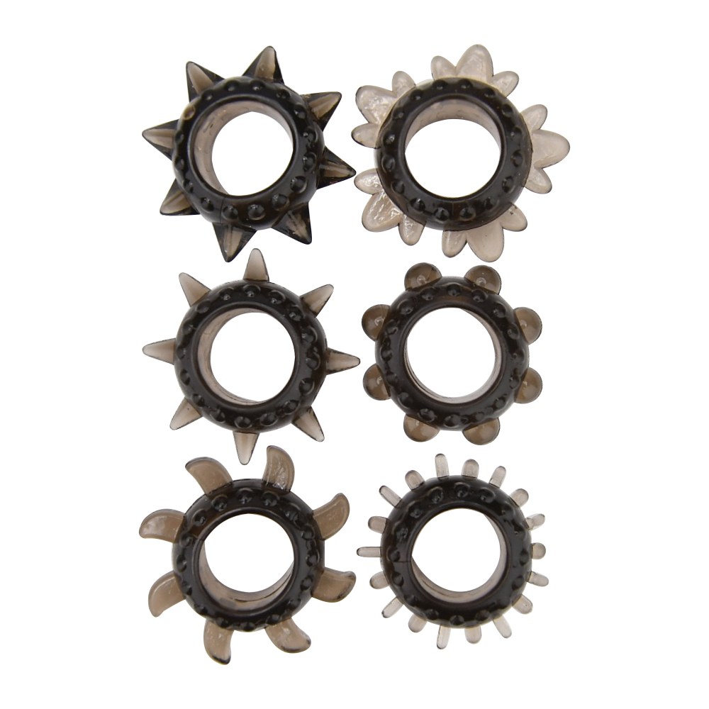 Loving Joy Textured Cock Ring Set 6 Pack – image number 1