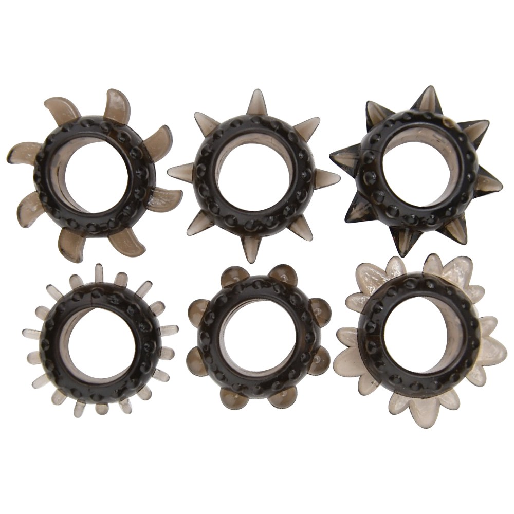 Loving Joy Textured Cock Ring Set 6 Pack – image number 2