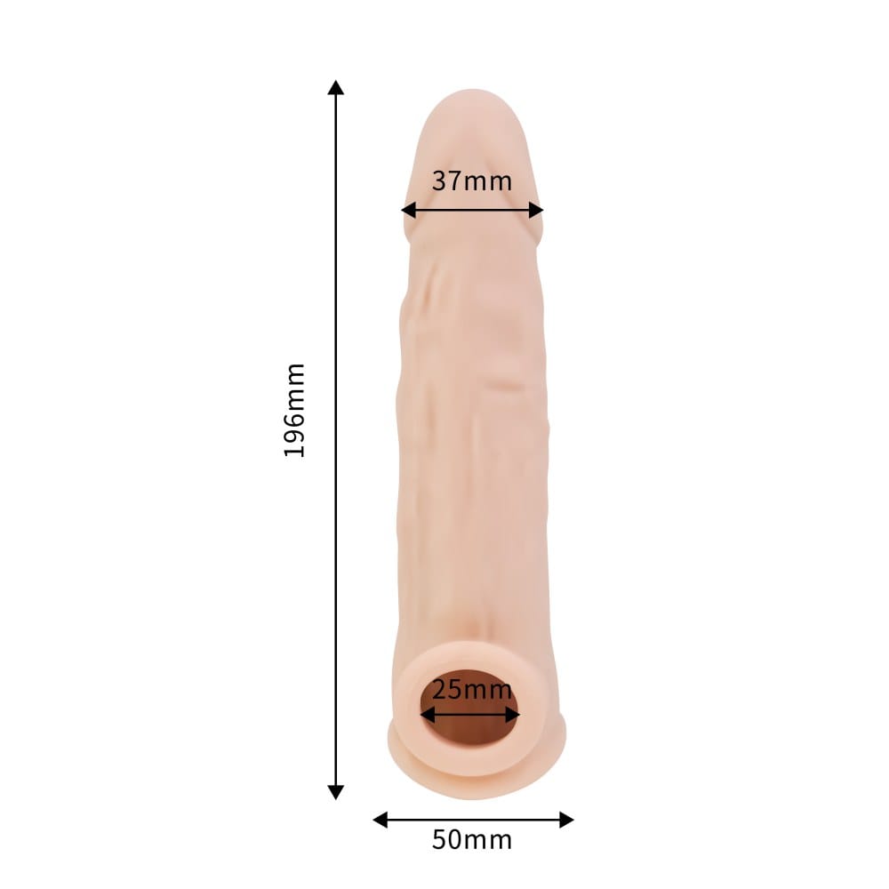 Rev 8 Inch Realistic Silicone Penis Extension Sleeve – image number 4