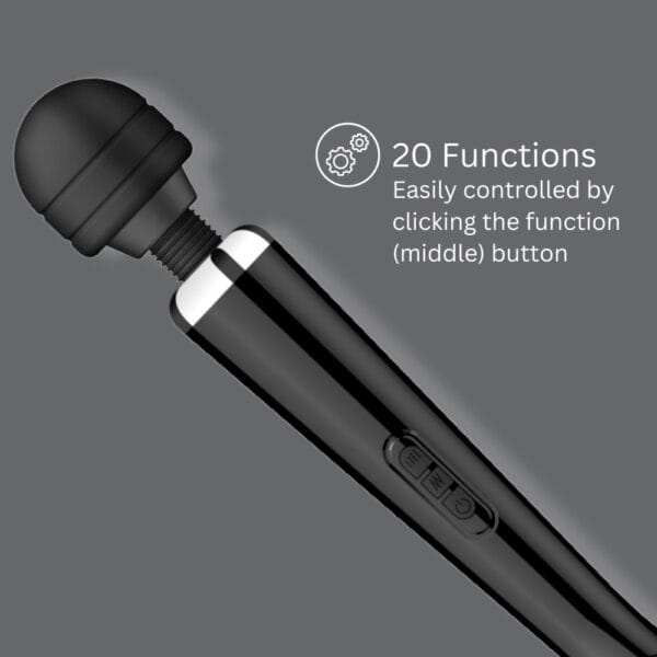Loving Joy Black Rechargeable Magic Wand Vibrator – image number 2