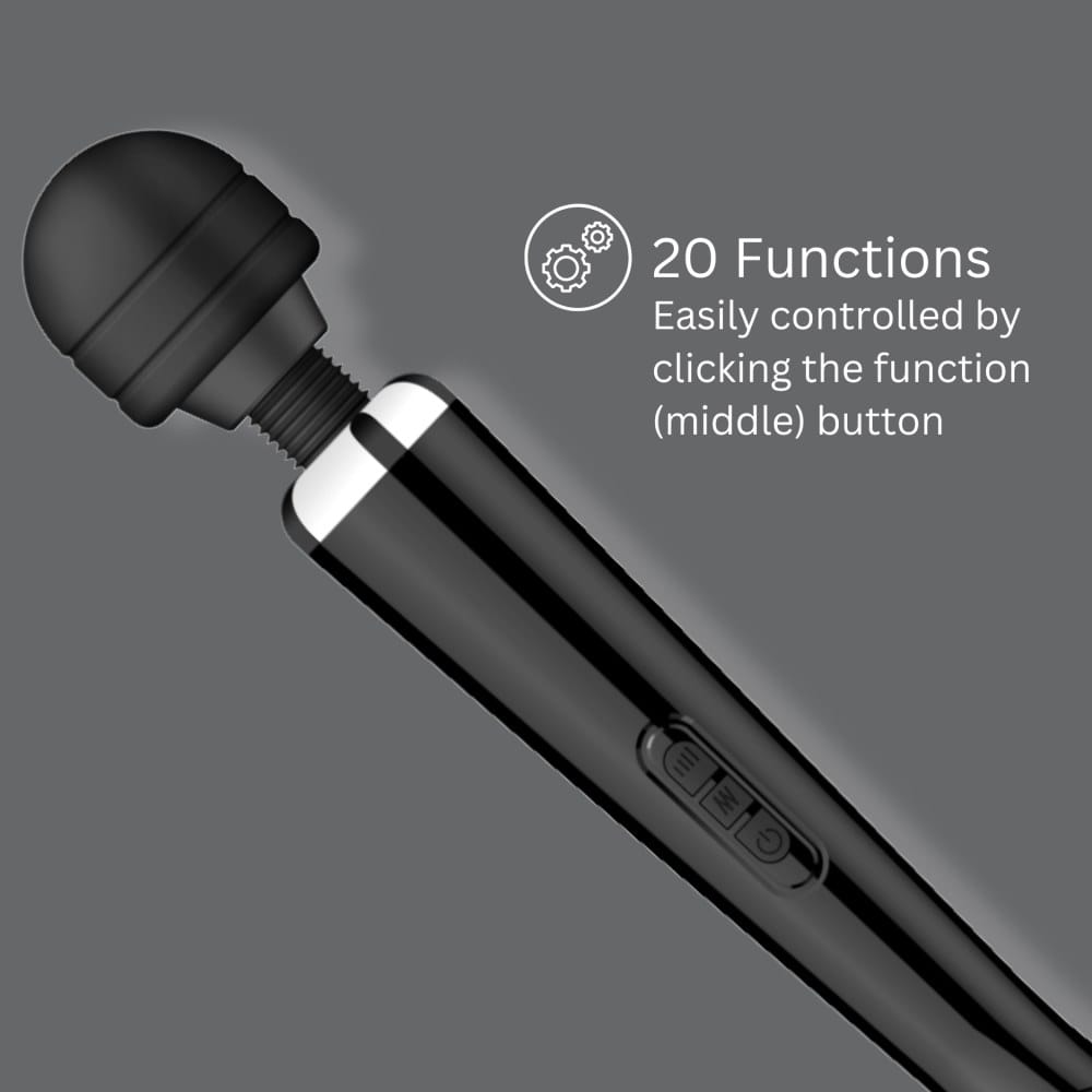 Loving Joy Black Rechargeable Magic Wand Vibrator – image number 2