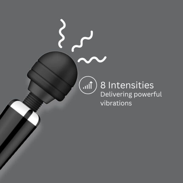 Loving Joy Black Rechargeable Magic Wand Vibrator – image number 3