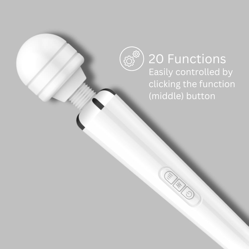 Loving Joy Rechargeable Magic Wand Vibrator White – image number 2