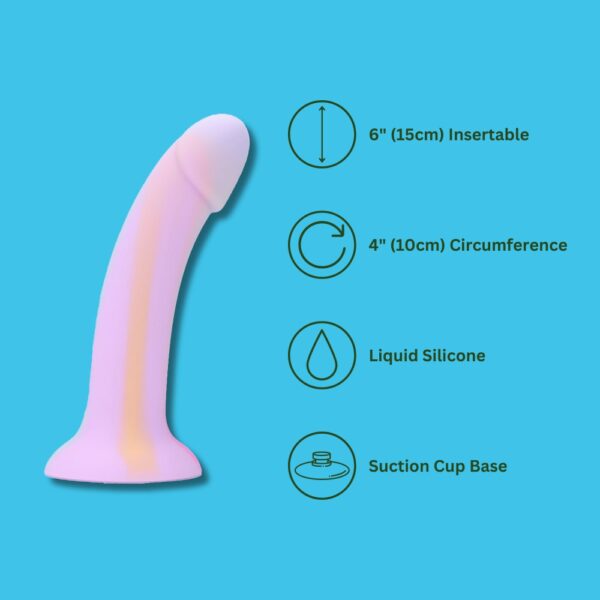 MINA Silicone Glow In The Dark Suction Cup Dildo 7 Inch – image number 2