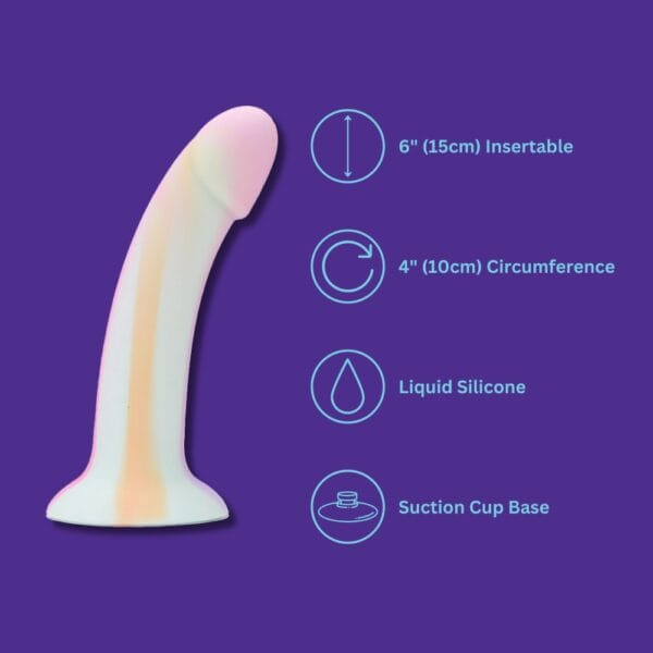 MINA Minty Silicone Glow In The Dark Suction Cup Dildo 7 Inch – image number 3