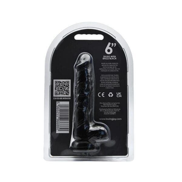 Loving Joy Realistic Black Dildo with Balls and Suction Cup – image number 3