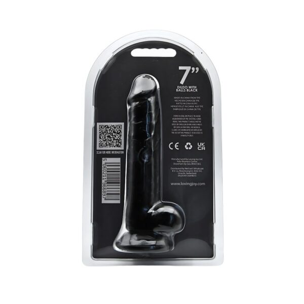 Loving Joy 7 Inch Black Realistic Dildo with Balls – image number 4