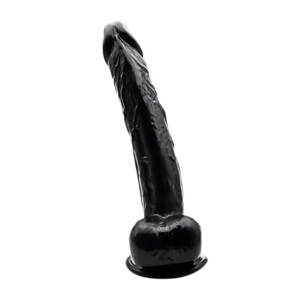 Loving Joy Black Realistic Suction Cup Dildo with Balls 11 Inch – image number 3