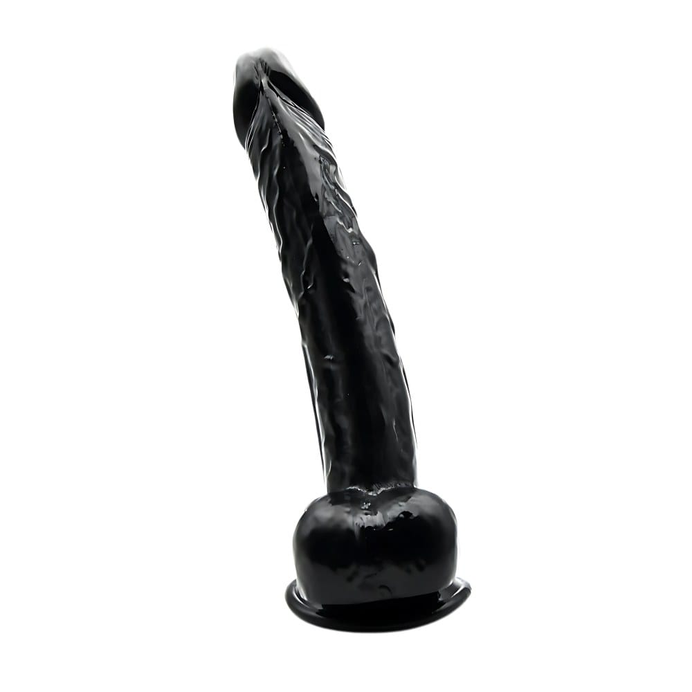 Loving Joy Black Realistic Suction Cup Dildo with Balls 11 Inch – image number 3