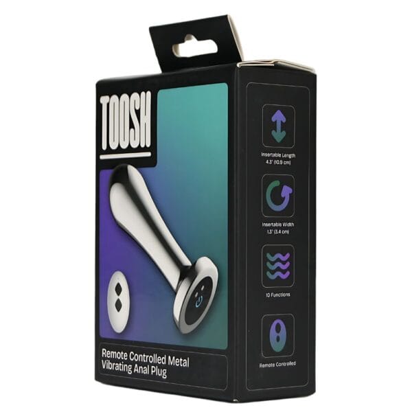 Toosh Remote Control Metal Vibrating Anal Plug – image number 3