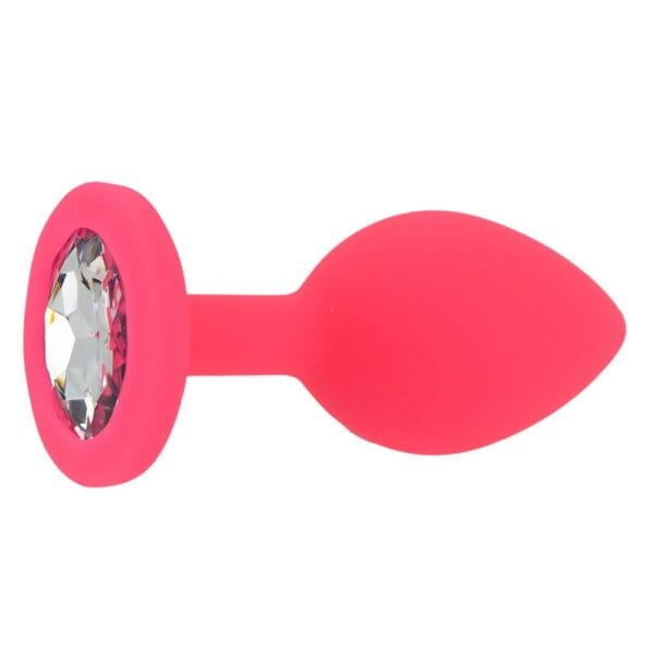 Toosh Jewelled Pink Silicone Butt Plug Small 2.9 Inch – image number 1