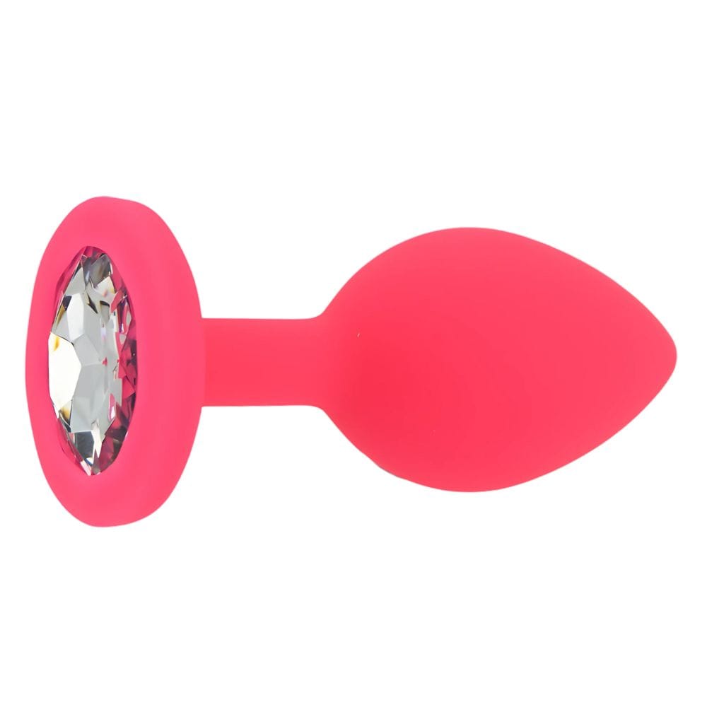 Toosh Jewelled Pink Silicone Butt Plug Small 2.9 Inch – image number 1