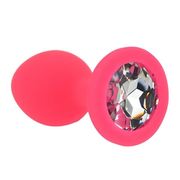Toosh Jewelled Pink Silicone Butt Plug Small 2.9 Inch – image number 3
