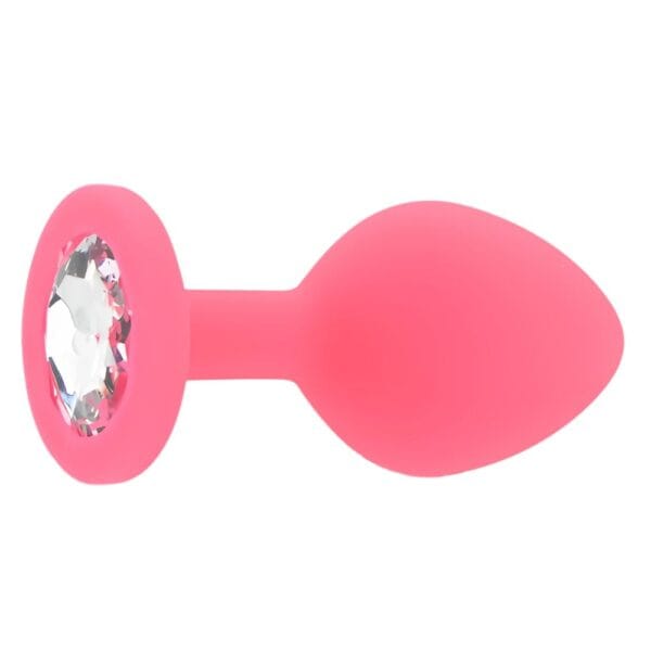 Toosh Jewelled Pink Silicone Butt Plug Medium 3.2 Inch – image number 1