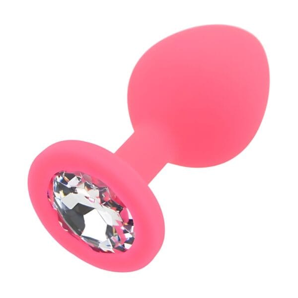 Toosh Jewelled Pink Silicone Butt Plug Medium 3.2 Inch – image number 3
