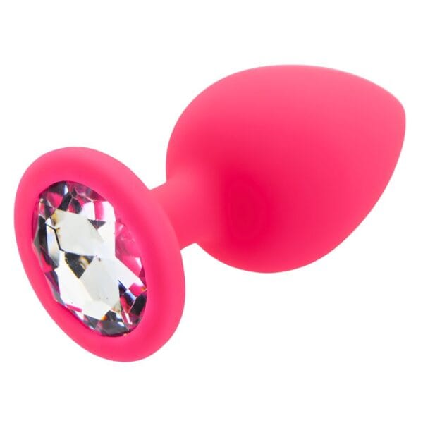 Toosh Jewelled Pink Silicone Butt Plug Large 3.7 Inch – image number 1