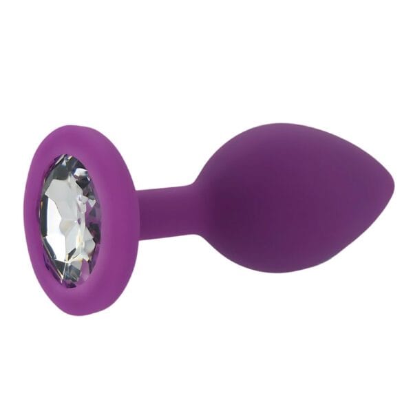 Toosh Jewelled Purple Silicone Butt Plug Small 2.9 Inch – image number 1