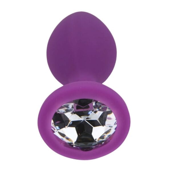Toosh Jewelled Purple Silicone Butt Plug Small 2.9 Inch – image number 3