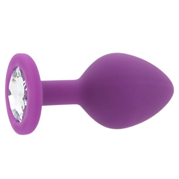 Toosh Jewelled Purple Silicone Butt Plug Medium 3.2 Inch – image number 1