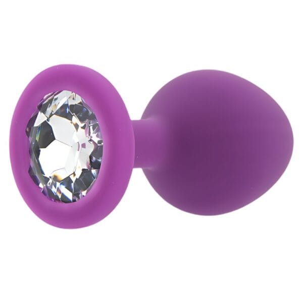 Toosh Jewelled Purple Silicone Butt Plug Medium 3.2 Inch – image number 3