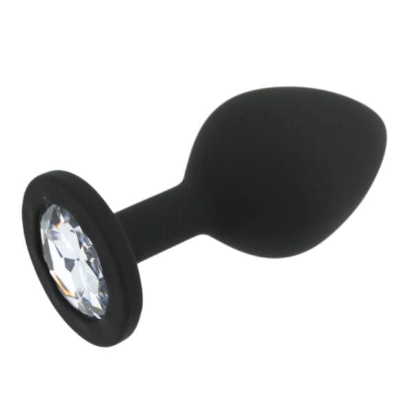 Toosh Jewelled Black Silicone Butt Plug Medium 3.2 Inch – image number 1