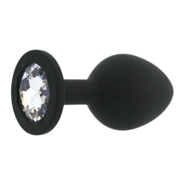 Toosh Jewelled Black Silicone Butt Plug Medium 3.2 Inch – image number 3